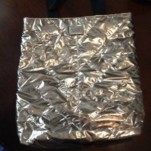 VS METALLIC GOLD QUILTED TOTE ... LIKE NEW